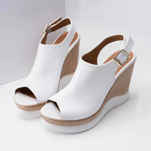 Sandale albe din piele naturala Sanda