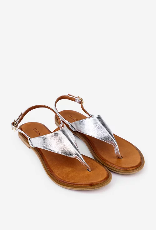 Sandale argintii din piele