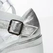 Sandale argintii din piele naturala Apolon