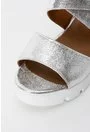 Sandale argintii din piele naturala Bellona
