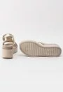Sandale aurii din piele naturala cu imprimeu tip piele de reptila Lorelai