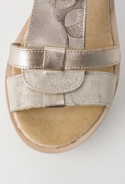 Sandale aurii din piele naturala Jane
