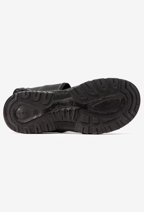 Sandale barbati din piele neagra cu inchidere velcro picture - 4