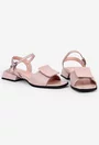Sandale bej din piele naturala cu ornament