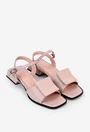 Sandale bej din piele naturala cu ornament
