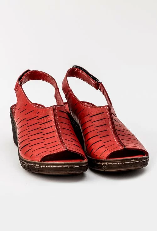 Sandale casual rosii din piele naturala Aglaia