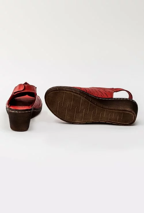 Sandale casual rosii din piele naturala Aglaia