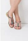 Sandale cu imprimeu multicolor din piele naturala Ivona