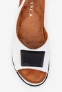 Sandale dama albe din piele naturala cu ornament