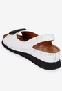 Sandale dama albe din piele naturala cu ornament