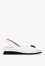 Sandale dama albe din piele naturala cu ornament