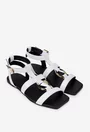 Sandale dama albe din piele naturala cu ornament