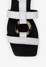 Sandale dama albe din piele naturala cu ornament