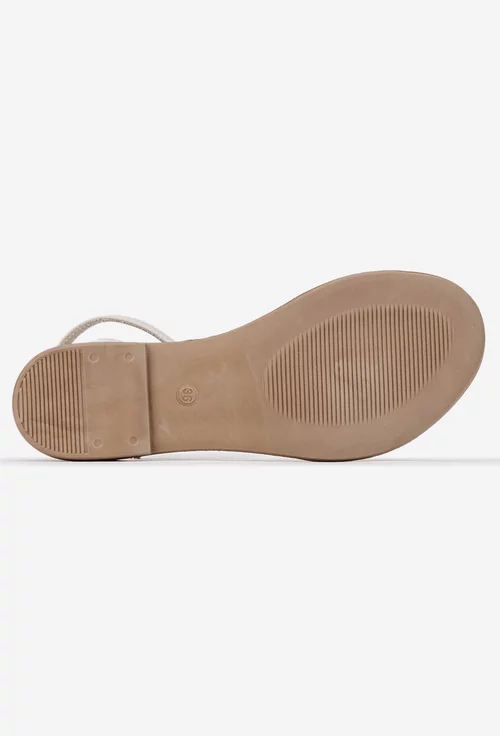 Sandale dama bej din piele naturala
