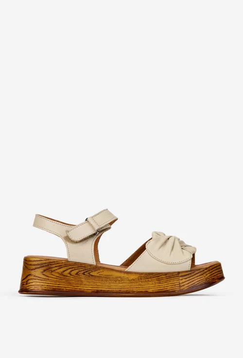 Sandale dama bej din piele naturala