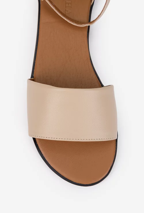 Sandale dama bej din piele naturala