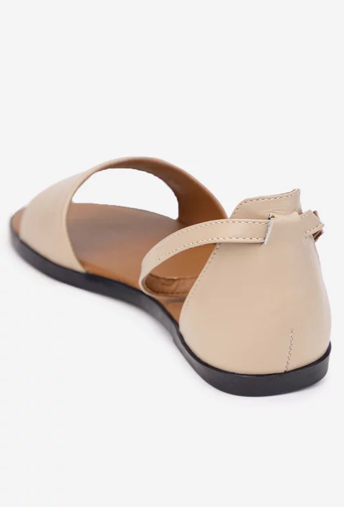 Sandale dama bej din piele naturala