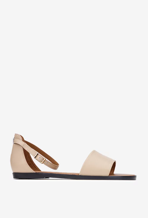 Sandale dama bej din piele naturala