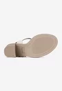 Sandale dama bej din piele naturala cu ornament