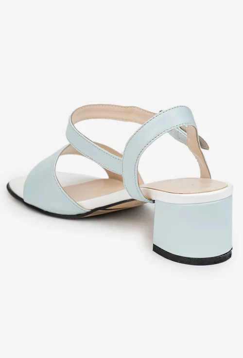 Sandale dama bleu din piele naturala