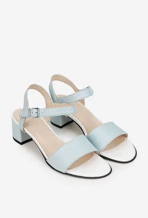 Sandale dama bleu din piele naturala