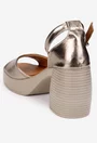 Sandale dama bronz din piele naturala cu platforma
