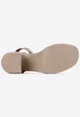Sandale dama bronz din piele naturala cu platforma
