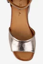 Sandale dama bronz din piele naturala cu platforma