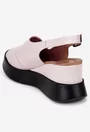 Sandale dama confectionate din piele roz pudra