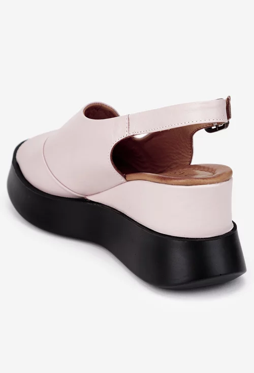 Sandale dama confectionate din piele roz pudra