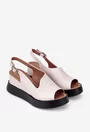 Sandale dama confectionate din piele roz pudra