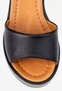 Sandale dama cu platforma confectionate din piele neagra