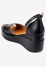 Sandale dama cu platforma confectionate din piele neagra