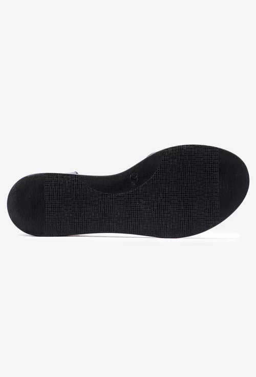 Sandale dama cu platforma confectionate din piele neagra