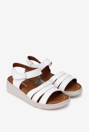 Sandale dama din piele alba