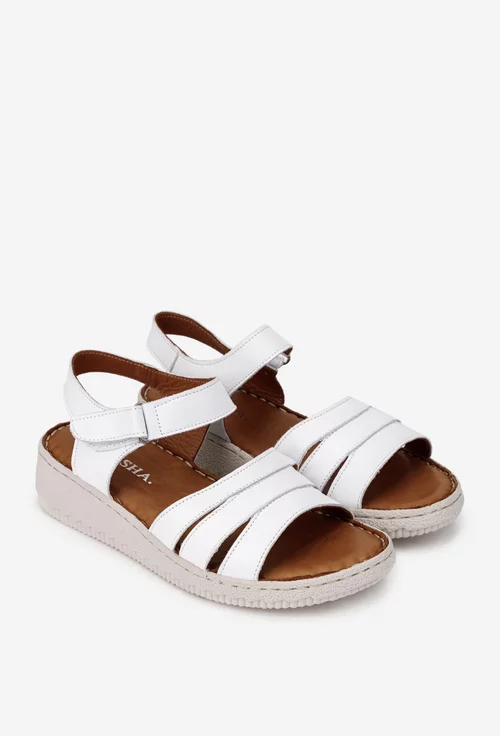 Sandale dama din piele alba