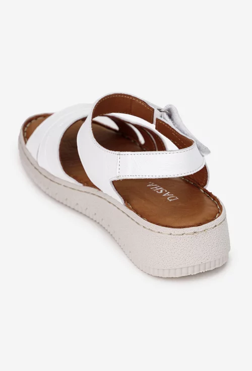 Sandale dama din piele alba
