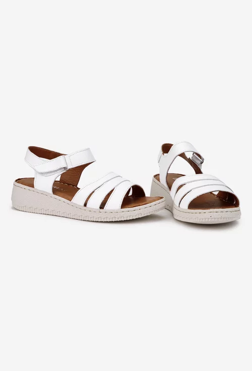 Sandale dama din piele alba
