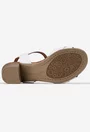 Sandale dama din piele alba cu ornament