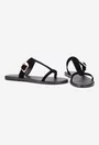Sandale dama din piele intoarsa neagra