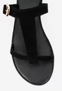 Sandale dama din piele intoarsa neagra