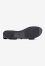 Sandale dama din piele intoarsa neagra cu ornament flori