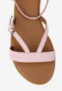 Sandale dama din piele intoarsa roz pudra