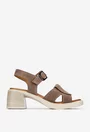 Sandale dama din piele intoarsa taupe