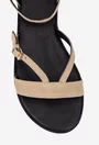 Sandale dama din piele intoarsa taupe