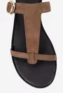 Sandale dama din piele intoarsa taupe