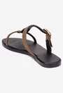 Sandale dama din piele intoarsa taupe