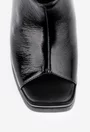 Sandale dama din piele lacuita neagra cu platforma