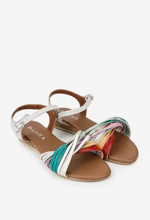 Sandale dama din piele multicolora