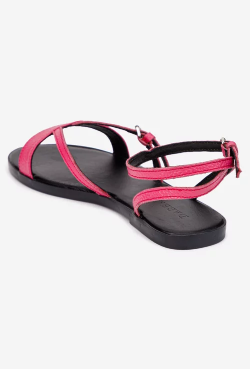Sandale dama din piele naturala fuchsia